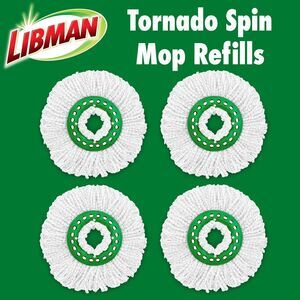 Libman Tornado Spin Mop Replacement Mop Head 4/Pack  #1284 NEW